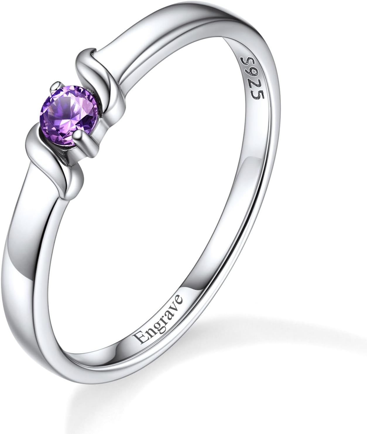 Sterling Silver Personalized Mothers Ring with 4 Birthstones for Mom Engraved Name Ring for Women Promise Rings for Her Custom Family Ring for Wife Grandmother Jewelry Gifts : Clothing, Shoes & Jewelry