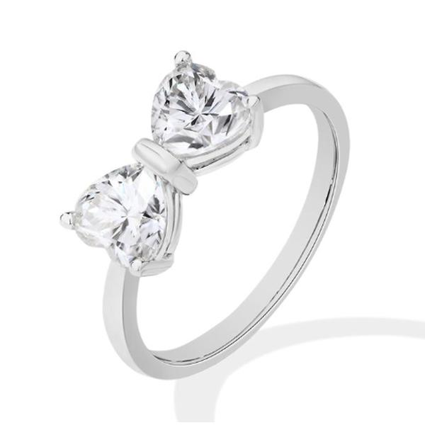 Double Heart Diamond Bow Ring: Sweetness That Shines Bright