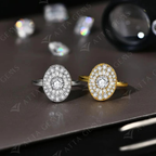 Oval Starburst" Pave Diamond Ring: The Sparkle That Stops Conversations 