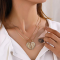 Split Heart Virgin Mary Layered Necklace: For the Bond That Can't Be Broken 