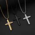 Sleek Textured Cross Pendant Necklace: Faith That Fits Your Vibe