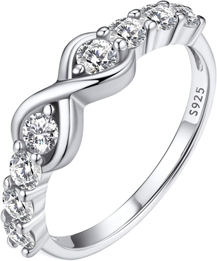 Sterling Silver Personalized Mothers Ring with 4 Birthstones for Mom Engraved Name Ring for Women Promise Rings for Her Custom Family Ring for Wife Grandmother Jewelry Gifts : Clothing, Shoes & Jewelry