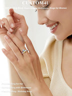 Personalized Family Ring with 3 Birthstones Customized 925 Sterling Silver Ring with Names Crystal AAA+ Cubic Zirconia Stones Jewelry Elegant Finger Decoration for Women : Clothing, Shoes & Jewelry