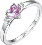 Personalized Family Ring with 3 Birthstones Customized 925 Sterling Silver Ring with Names Crystal AAA+ Cubic Zirconia Stones Jewelry Elegant Finger Decoration for Women : Clothing, Shoes & Jewelry