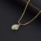 Gemstone Snake Chain Necklaces (2 Tones): Sleek Elegance for Daily Wear