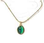 Gemstone Snake Chain Necklaces (2 Tones): Sleek Elegance for Daily Wear