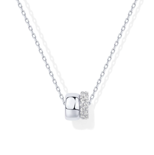Two-Tone Bead Pendant Necklace: Sleek Sparkle for Everyday Chic