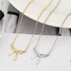 Bow Pendant Necklaces (2 Tones): Dainty Charm for Effortless Style