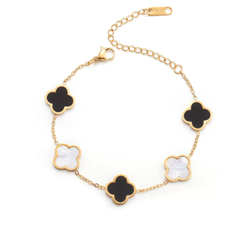Clover Motif Bracelet: Dainty Luck & Elegance for Daily Wear