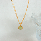 Product: Minimalist Gold-Tone & Sage Stone Jewelry Set