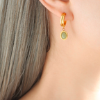 Product: Minimalist Gold-Tone & Sage Stone Jewelry Set