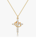 Regal Cross & Crown Pendant Necklace – Timeless Elegance Redefined