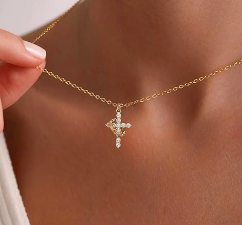 Regal Cross & Crown Pendant Necklace – Timeless Elegance Redefined