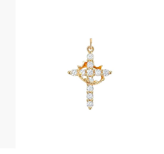 Regal Cross & Crown Pendant Necklace – Timeless Elegance Redefined