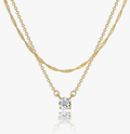 Dual-Layer Solitaire Pendant Necklace – Effortless Glam for Every Vibe