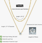 Dual-Layer Solitaire Pendant Necklace – Effortless Glam for Every Vibe