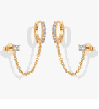 Asymmetric Star & Bar Chain Earrings – Edgy Glam for Bold Stylists