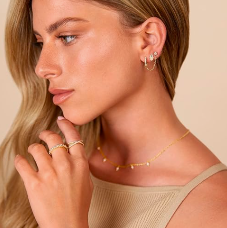 Asymmetric Star & Bar Chain Earrings – Edgy Glam for Bold Stylists