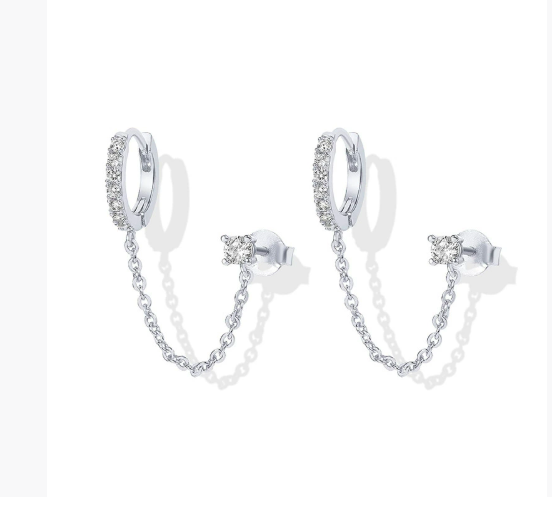 Asymmetric Star & Bar Chain Earrings – Edgy Glam for Bold Stylists