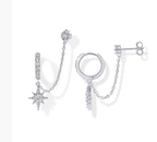 Asymmetric Star & Bar Chain Earrings – Edgy Glam for Bold Stylists