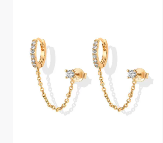 Asymmetric Star & Bar Chain Earrings – Edgy Glam for Bold Stylists