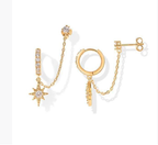 Asymmetric Star & Bar Chain Earrings – Edgy Glam for Bold Stylists