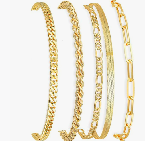 4-Piece Chain Bracelet Set – Mix & Match for Effortless Edge