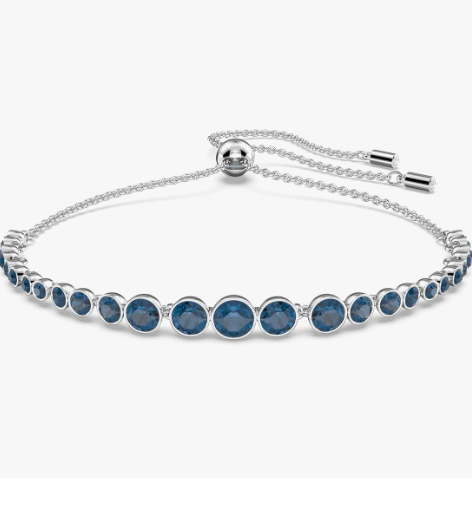 Sapphire-Tone Sliding Bracelet – Timeless Blue Sparkle for Every Wrist