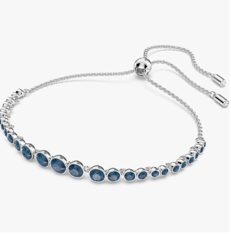Sapphire-Tone Sliding Bracelet – Timeless Blue Sparkle for Every Wrist