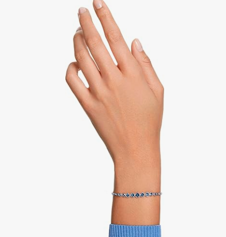 Sapphire-Tone Sliding Bracelet – Timeless Blue Sparkle for Every Wrist