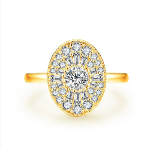 Oval Starburst" Pave Diamond Ring: The Sparkle That Stops Conversations