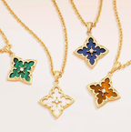 Quatrefoil Enamel & Pearl Dainty Necklaces