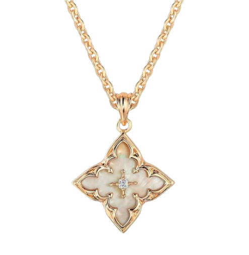 Quatrefoil Enamel & Pearl Dainty Necklaces