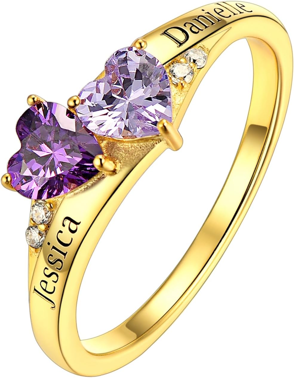 Personalized Family Ring with 3 Birthstones Customized 925 Sterling Silver Ring with Names Crystal AAA+ Cubic Zirconia Stones Jewelry Elegant Finger Decoration for Women : Clothing, Shoes & Jewelry