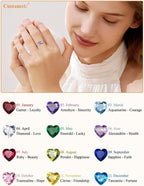 Personalized Family Ring with 3 Birthstones Customized 925 Sterling Silver Ring with Names Crystal AAA+ Cubic Zirconia Stones Jewelry Elegant Finger Decoration for Women : Clothing, Shoes & Jewelry