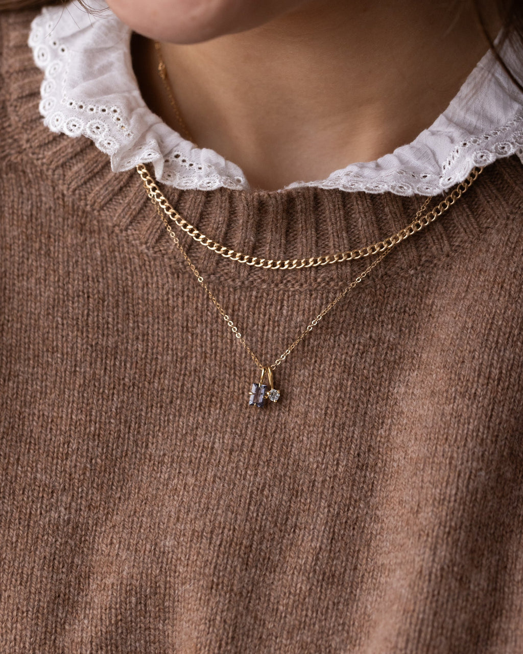 Gold Toi et Moi Necklace