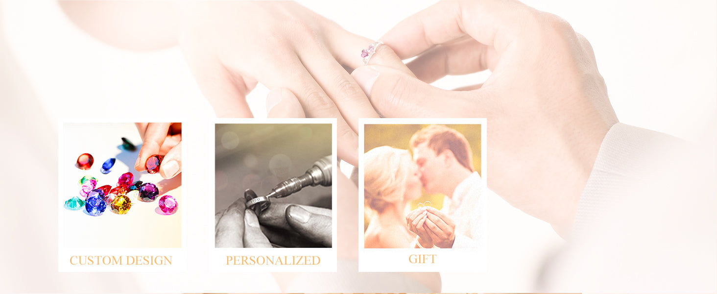 Personalized Family Ring with 3 Birthstones Customized 925 Sterling Silver Ring with Names Crystal AAA+ Cubic Zirconia Stones Jewelry Elegant Finger Decoration for Women : Clothing, Shoes & Jewelry