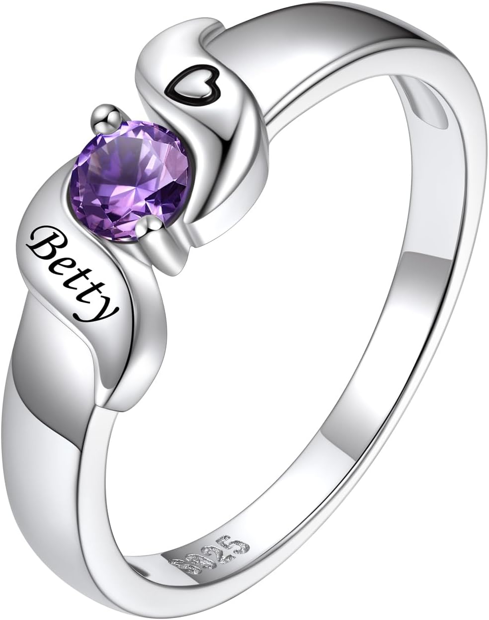 Sterling Silver Personalized Mothers Ring with 4 Birthstones for Mom Engraved Name Ring for Women Promise Rings for Her Custom Family Ring for Wife Grandmother Jewelry Gifts : Clothing, Shoes & Jewelry