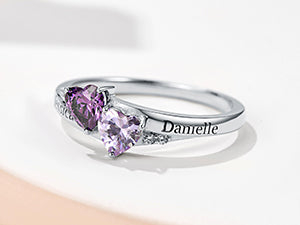 Personalized Family Ring with 3 Birthstones Customized 925 Sterling Silver Ring with Names Crystal AAA+ Cubic Zirconia Stones Jewelry Elegant Finger Decoration for Women : Clothing, Shoes & Jewelry